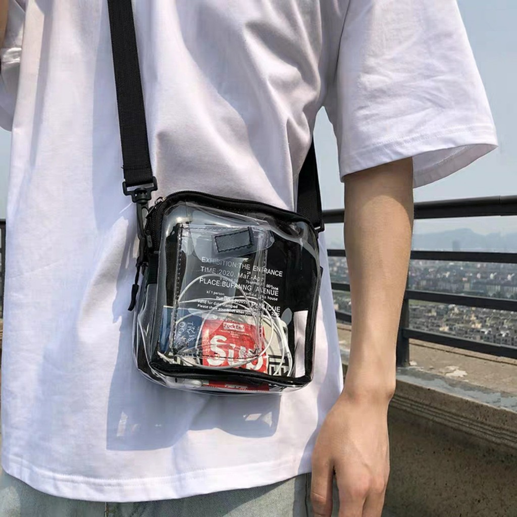 Túi Đeo Chéo Trong Suốt MINIBAG TIME:2020 Unisex (Đen/Trắng)