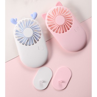 Quạt Cầm Tay Mini, Sạc USB Dễ Thương 7 Cánh Pocket Fan Có Chân Đế
