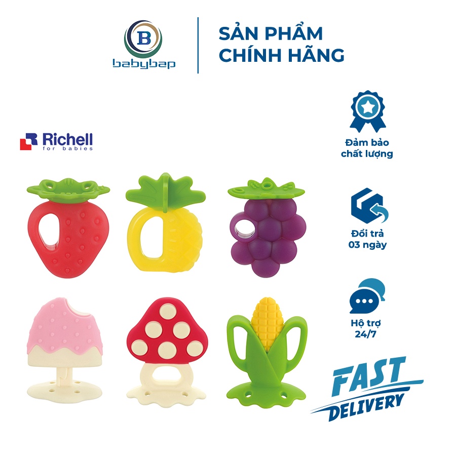 Gặm Nướu Silicone Richell Hình Dáng Xinh Xắn, Thu Hút Sự Chú Ý Của Trẻ