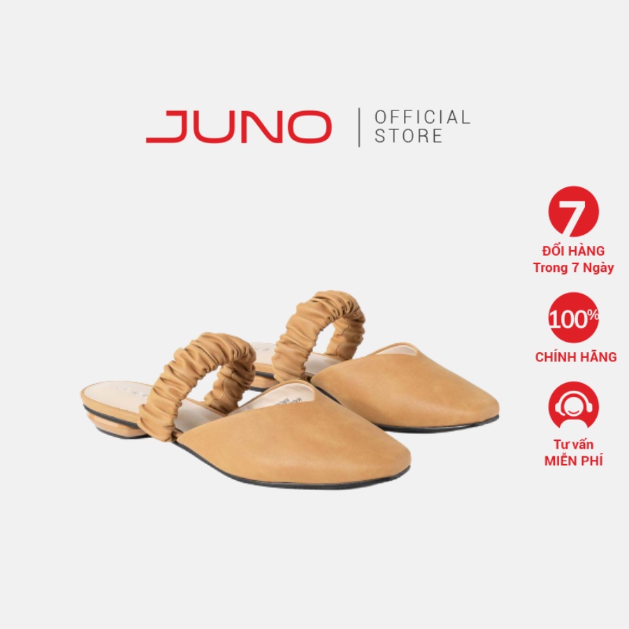 JUNO - Giày Búp Bê Mũi Bầu Dây Rút Nhún - BB03050