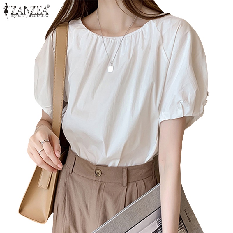 Áo tay lửng Zanzea cổ tròn phong cách Hàn Quốc trẻ trung sành điệu cho nữ