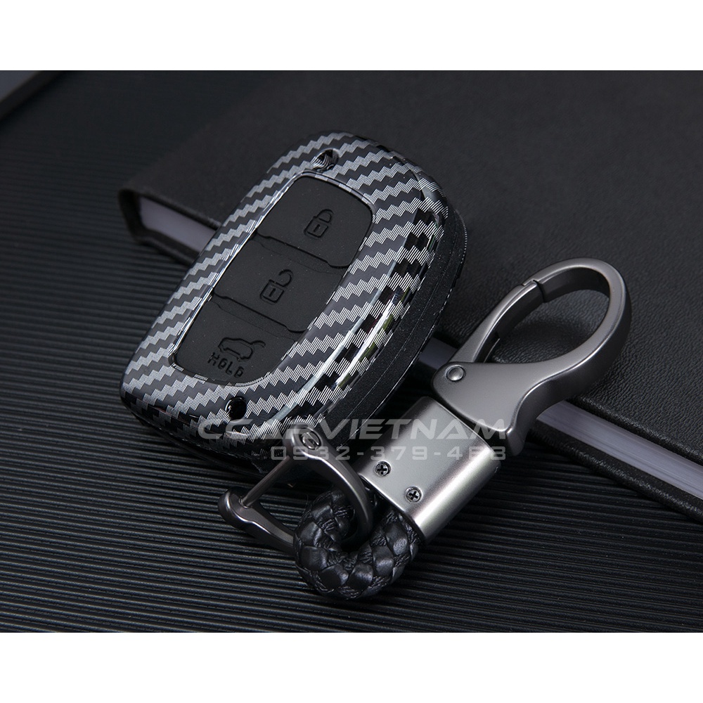 [Ảnh Thật] Ốp Chìa Khoá Ô Tô Hyundai Tucson/Elantra/Grand i10 - Bọc Khóa Vân Cacbon Cao Cấp Hàng Loại I - Ccar Vietnam