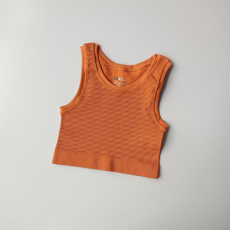 Youyo Áo Croptop Dệt Kim Sát Nách Màu Trơn Đơn Giản Cho Nữ Tập Yoga / Gym / Thể Thao Ngoài Trời