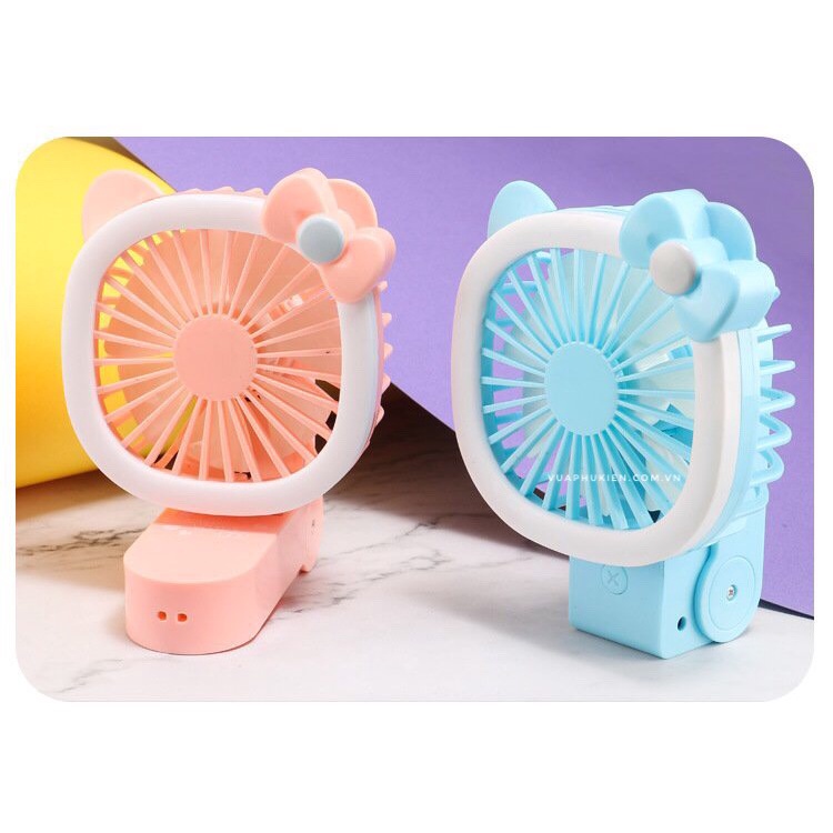 Quạt gập Mini Fan V60 cầm tay có đèn sáng tích điện dung lượng 500mAh