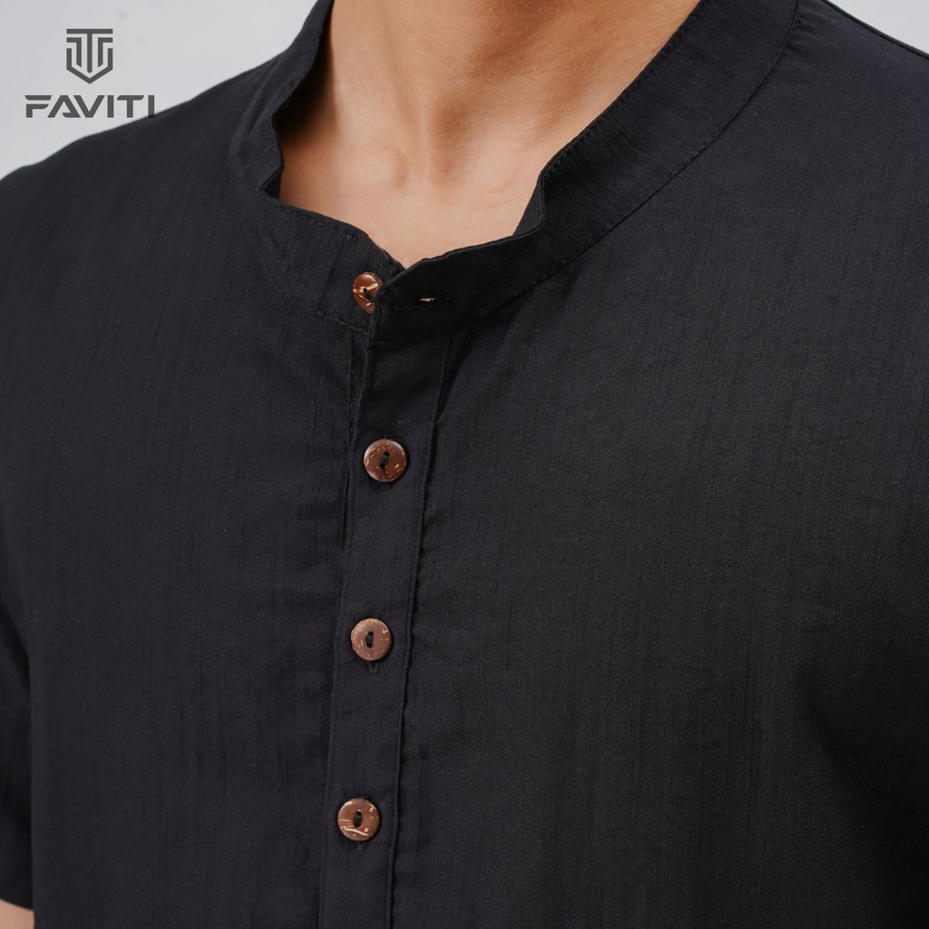 Áo đũi nam cổ tàu cộc tay, chất liệu đũi xước mềm mại thoáng mát, Áo thể thao nam ngắn tay AD.HH006 | BigBuy360 - bigbuy360.vn