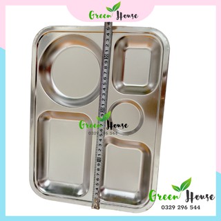 [ Giá Sỉ ] Khay Cơm Inox 5 Ngăn Cỡ To