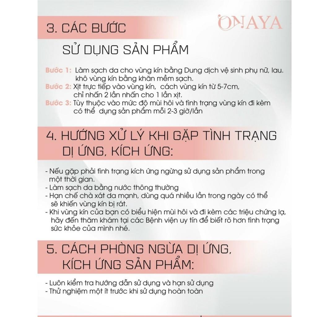 Xịt khoáng vùng kín nữ ONAYA 60ml chính hãng nước hoa vùng kín xịt thơm và vệ sinh vùng kín nữ SHOP 9999