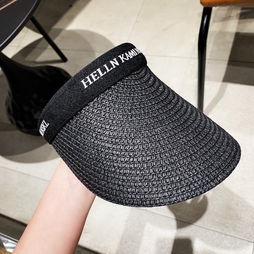 Mũ cói vành chống nắng nửa đầu chống nắng, chống tia UV style Hàn Quốc dễ thương phù hợp với mọi khuôn mặt
