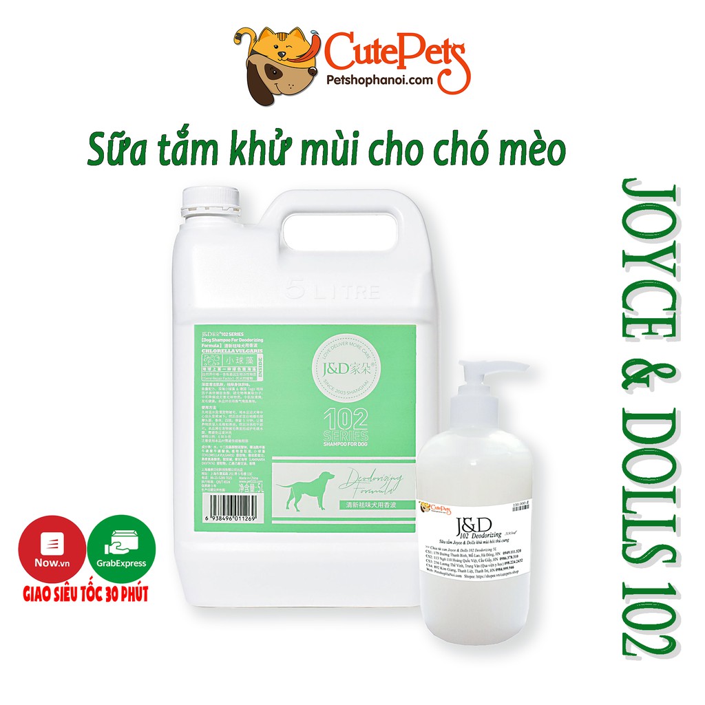 Sữa tắm Khử mùi hôi cho chó mèo Joyce &amp; Dolls 102 500ml Deodorizing dầu tắm chó mèo - CutePets