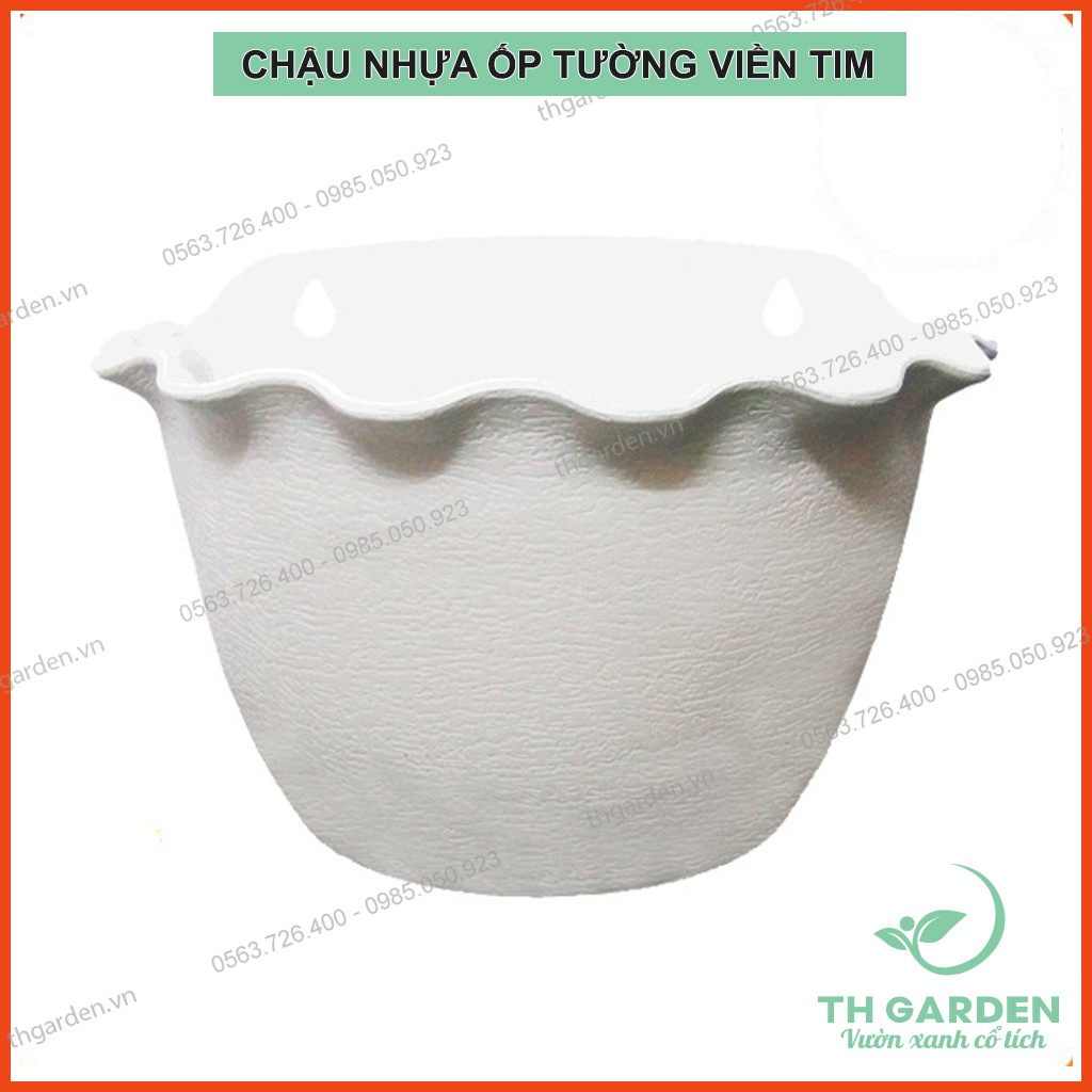 Chậu Ốp Tường - Chậu Nhựa Trồng Cây Treo Tường Decor Đẹp - 25x16x16cm