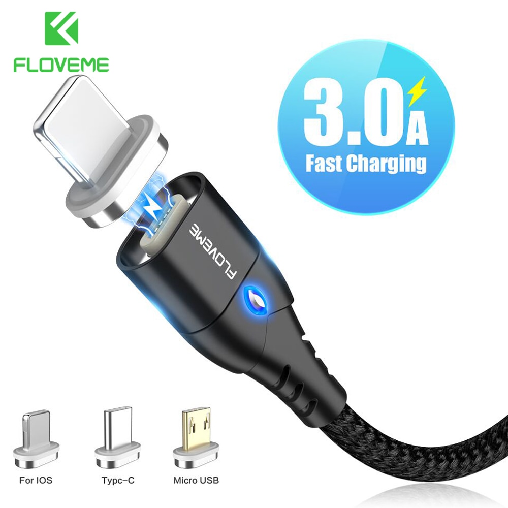 Cáp Sạc Nhanh 3a Đầu Nam Châm Cổng Micro Usb Type C Cho Samsung Xiaomi Huawei IPHONE