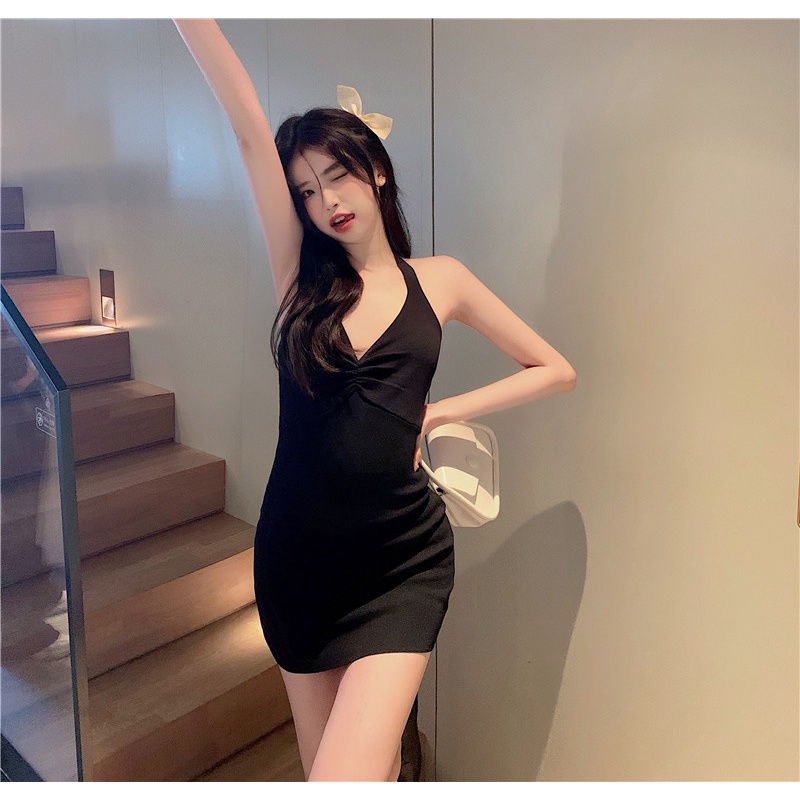 QKOOLE  Đầm Dệt Kim Dáng Ôm Gợi Cảm Thời Trang Hàn Quốc Cho Nữ