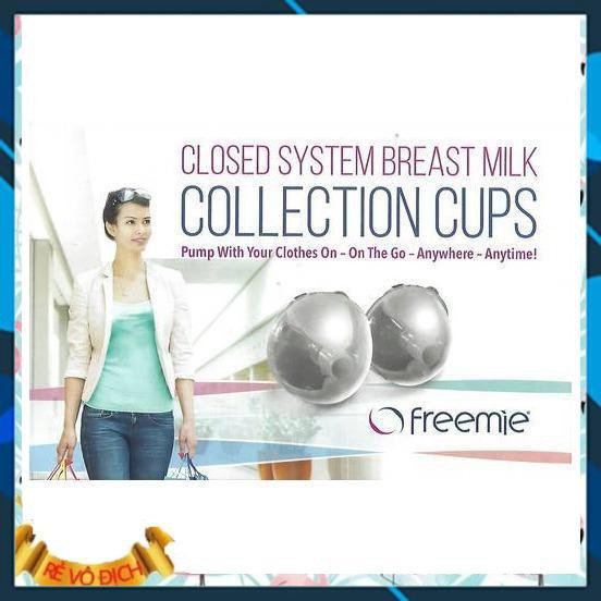 Bộ cups hút sữa Freemie mẫu mới (bản cải tiến bộ asian kit) rảnh tay hút sữa dùng cho mọi máy hút sữa
