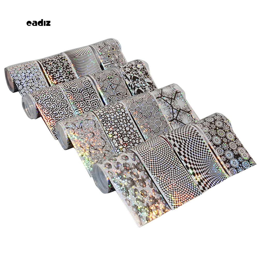 Set 16 tấm giấy nhôm ảnh ba chiều dán móng nghệ thuật