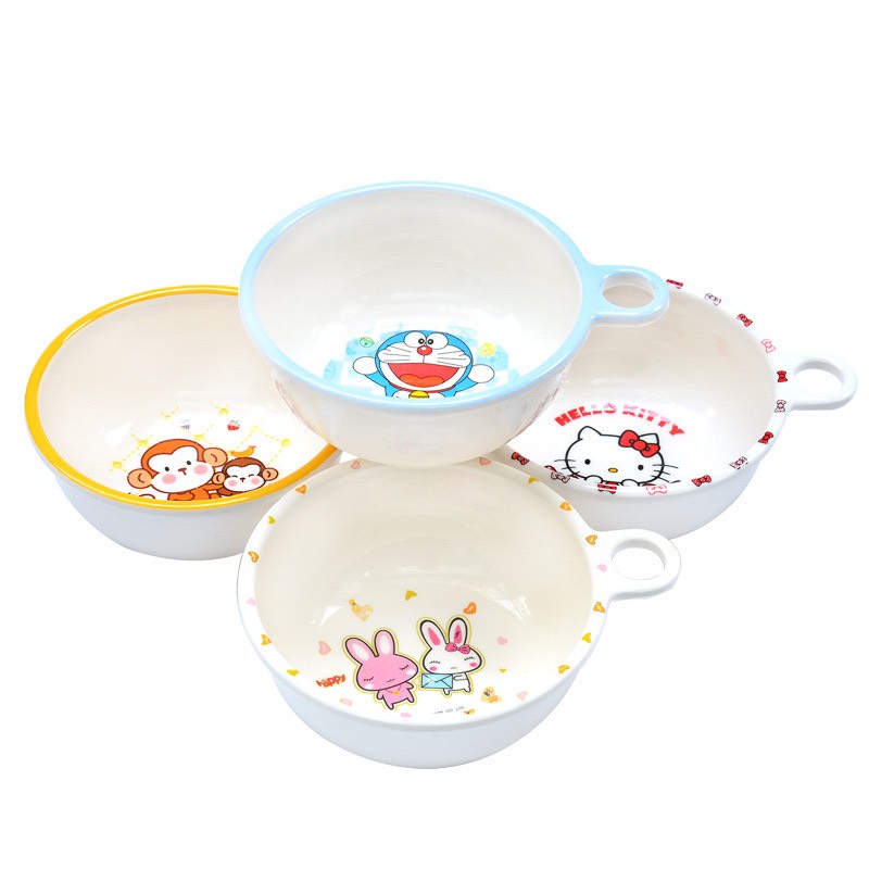 [MẸ&amp;BÉ] CHÉN ĂN DẶM MELAMINE CAO CẤP HỌA TIẾT DỄ THƯƠNG CÓ QUAI MÓC CHO BÉ