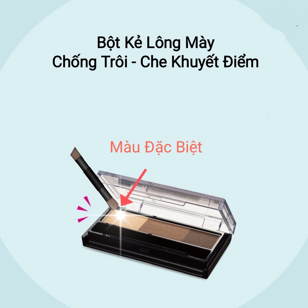 Bột Kẻ Trang Điểm Lông Mày  Siêu Mịn Màu Nâu Khói Kissme Heavy Rotation Natural Powder Eyebrow