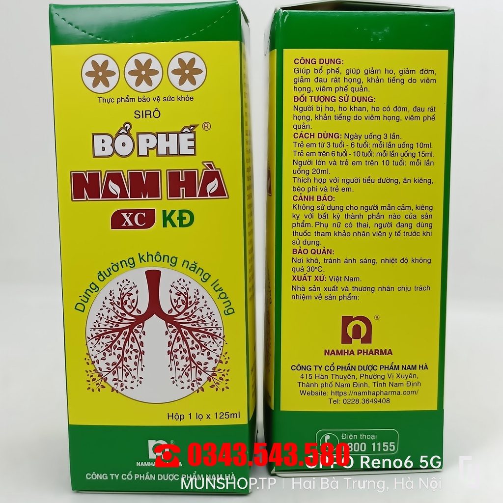 Bổ Phế Nam Hà XC KĐ chai 125ml