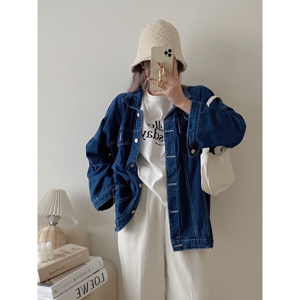 Áo Jacket Jean Oversize Chất Đẹp