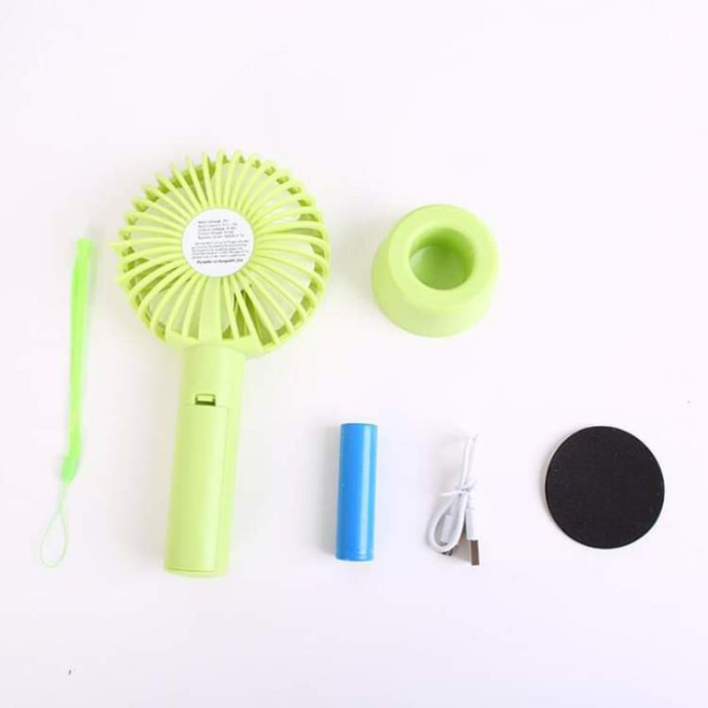 Quạt mini tích điện cầm tay có đế để bàn 3 tốc độ gió J9 | BigBuy360 - bigbuy360.vn