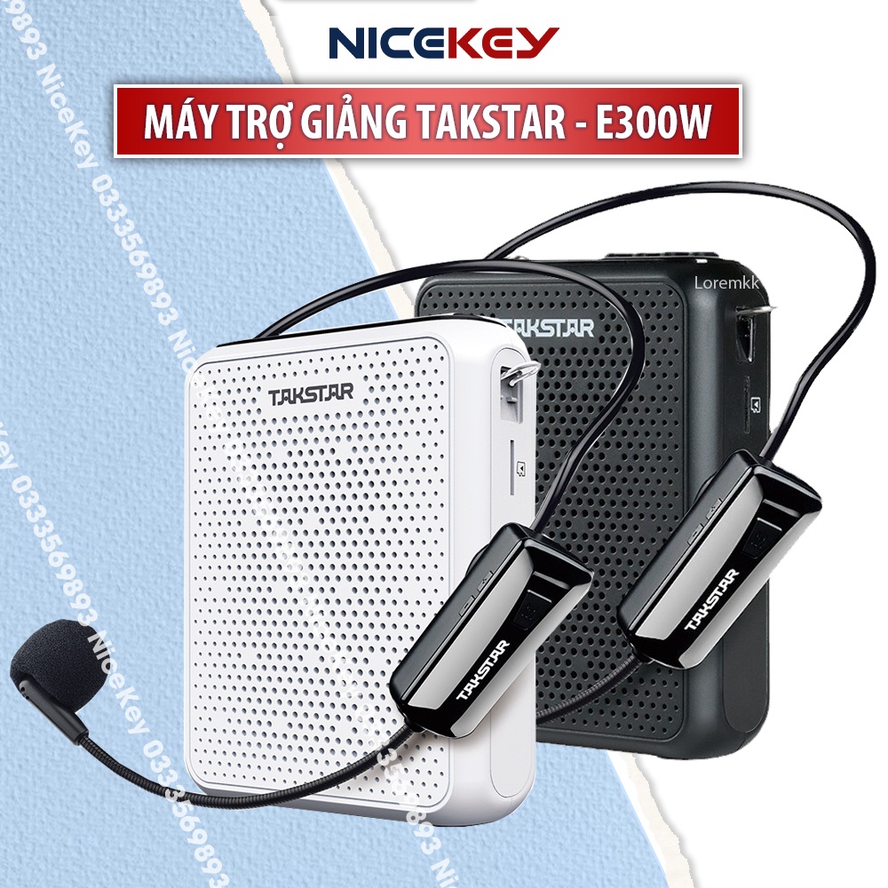 Máy Trợ Giảng Không Dây TAKSTAR E300W, Có Bluetooth, Công Suất 10W, không dây công nghệ UHF, Bảo Hành 12 Tháng