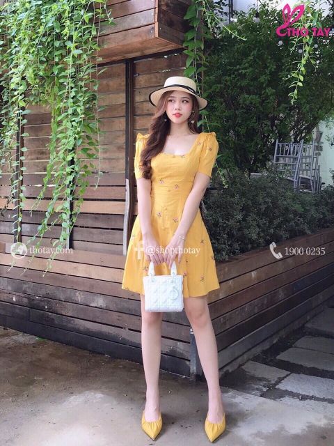 Đầm hoa vải kate lụa