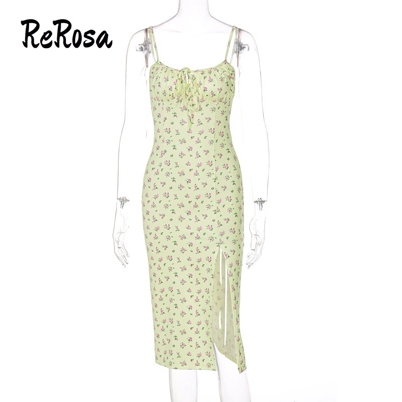 Đầm Hoa Hai Dây Xẻ Tà Thời Trang Gợi Cảm Dành Cho Nữ