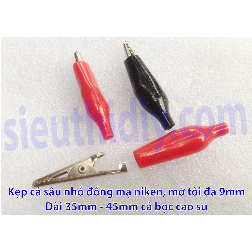 Kẹp cá sấu ĐỒNG ĐỎ, ĐỒNG mạ THIẾC,NIKEN(1 cặp đỏ đen)