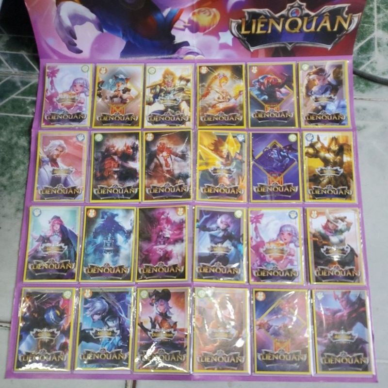 Vỉ 24 xấp bài Liên quân kéo búa bao (bài giấy)