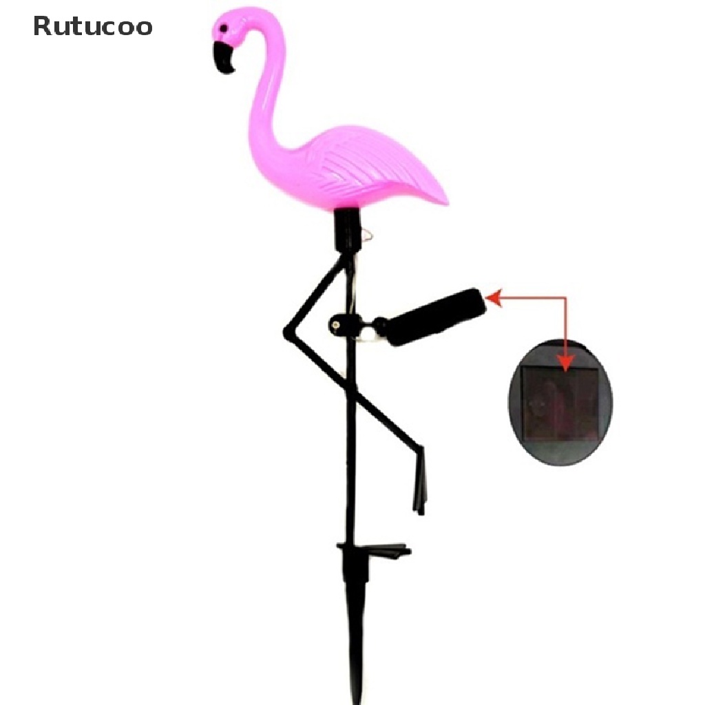 Rutucoo 3Lamps/Drag New Led Solar Power Flamingo Lawn Garden Stake Landscape Outdoor VN