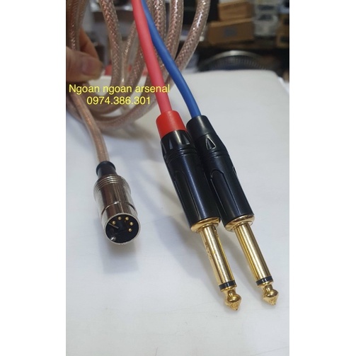 Dây tín hiệu din5 midi 5 chân chuẩn Đức ra 2 rắc 6 ly (6,5ly..)mono.