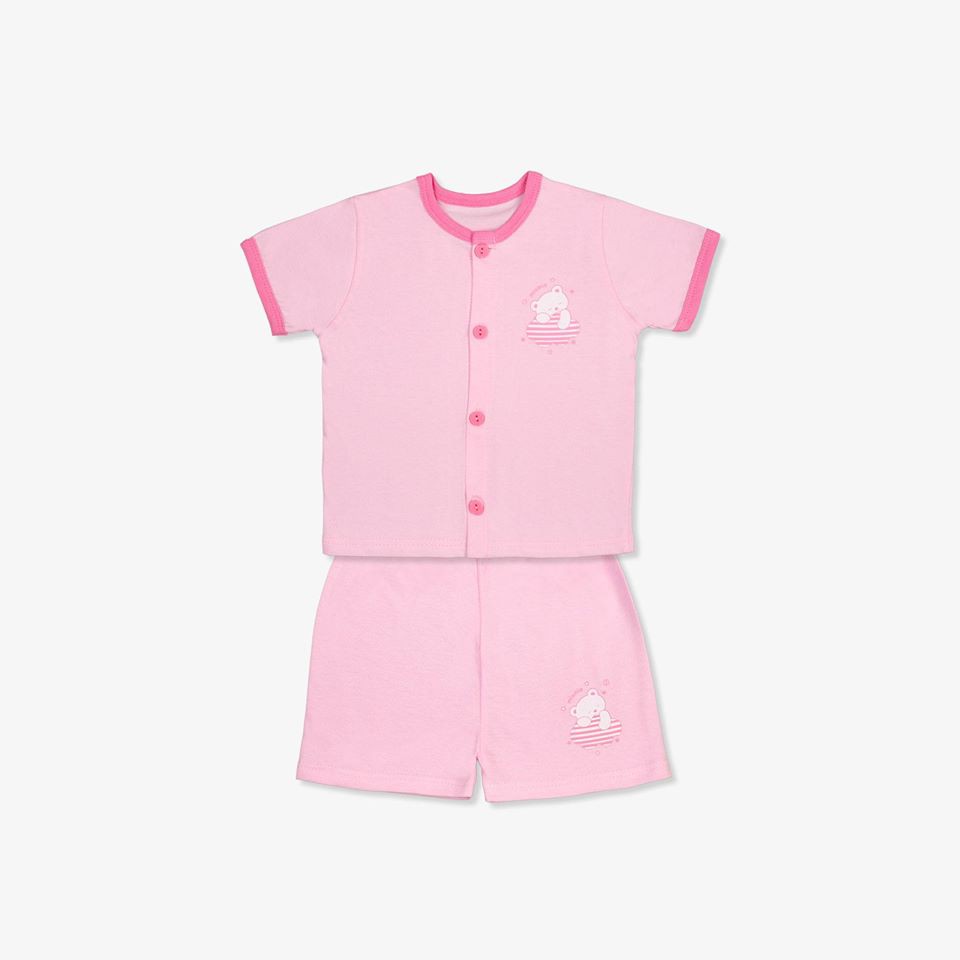 Quần, áo cộc tay Miomio cho bé cài giữa hình gấu mây chất liệu cotton - Monnie Kids