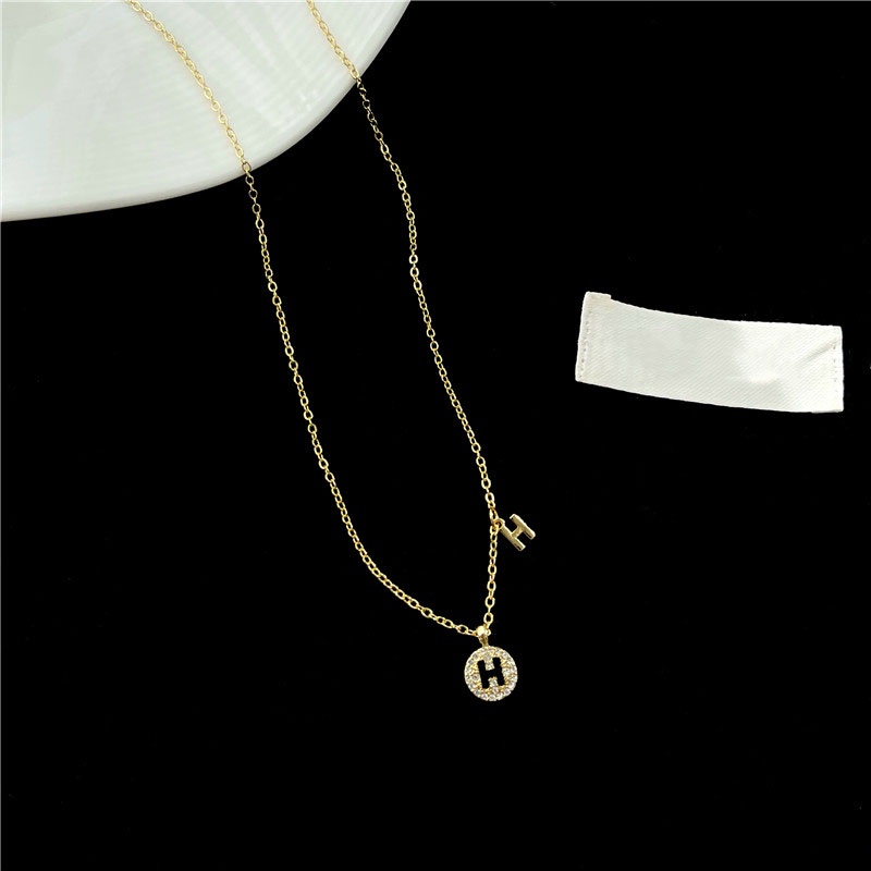 Vòng cổ Mặt Chữ H Đính Đá Pha Lê Thời Trang Phong Cách Gothic Hàn Quốc Cho Nữ
