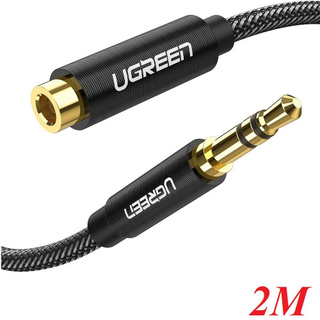 Ugreen 60221 2m 3.5mm nối dài đầu nhôm cáp âm thanh màu đen av118