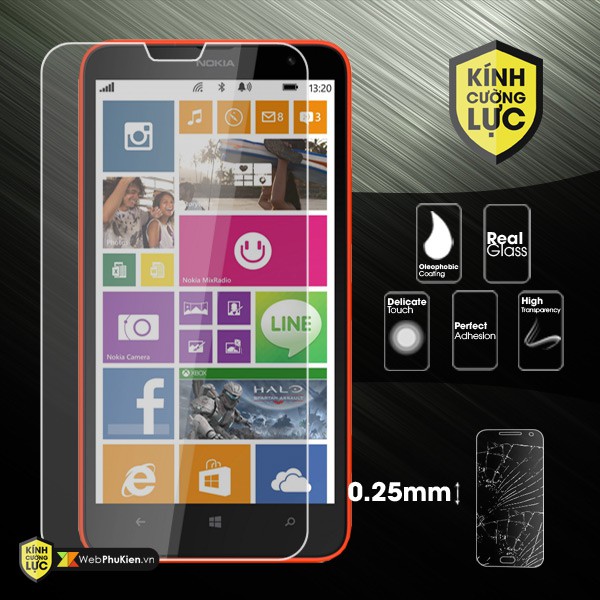 Kính cường lực Nokia Lumia 1320