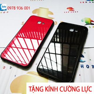 [TẶNG KÍNH CƯỜNG LỰC] Ốp lưng Samsung Galaxy J4 lưng kính - viền nhựa dẻo chống sốc