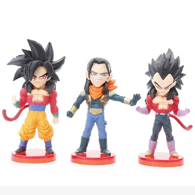 Set 6 Mô Hình Nhân Vật Dragon Ball 6 Super Saiyan 4 Trang Trí Bàn Làm Việc