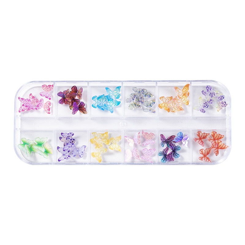 Charm (C325) slime/ Dụng Cụ Charm Nail/ Trang Trí [Ko Keo &amp; Nút] Hình Bướm 3D Xinh Xắn