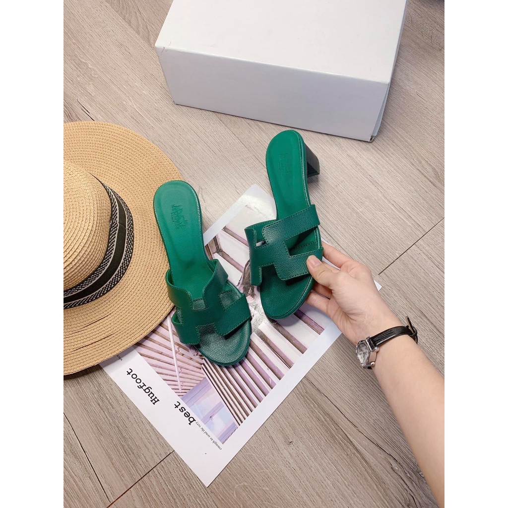 Guốc HM gót 5p ,màu xanh - RedDress