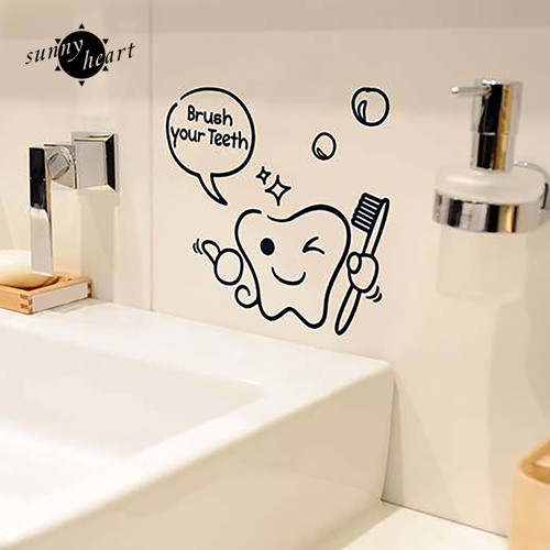 Miếng dán tường trang trí nội thất hình răng sáng tạo