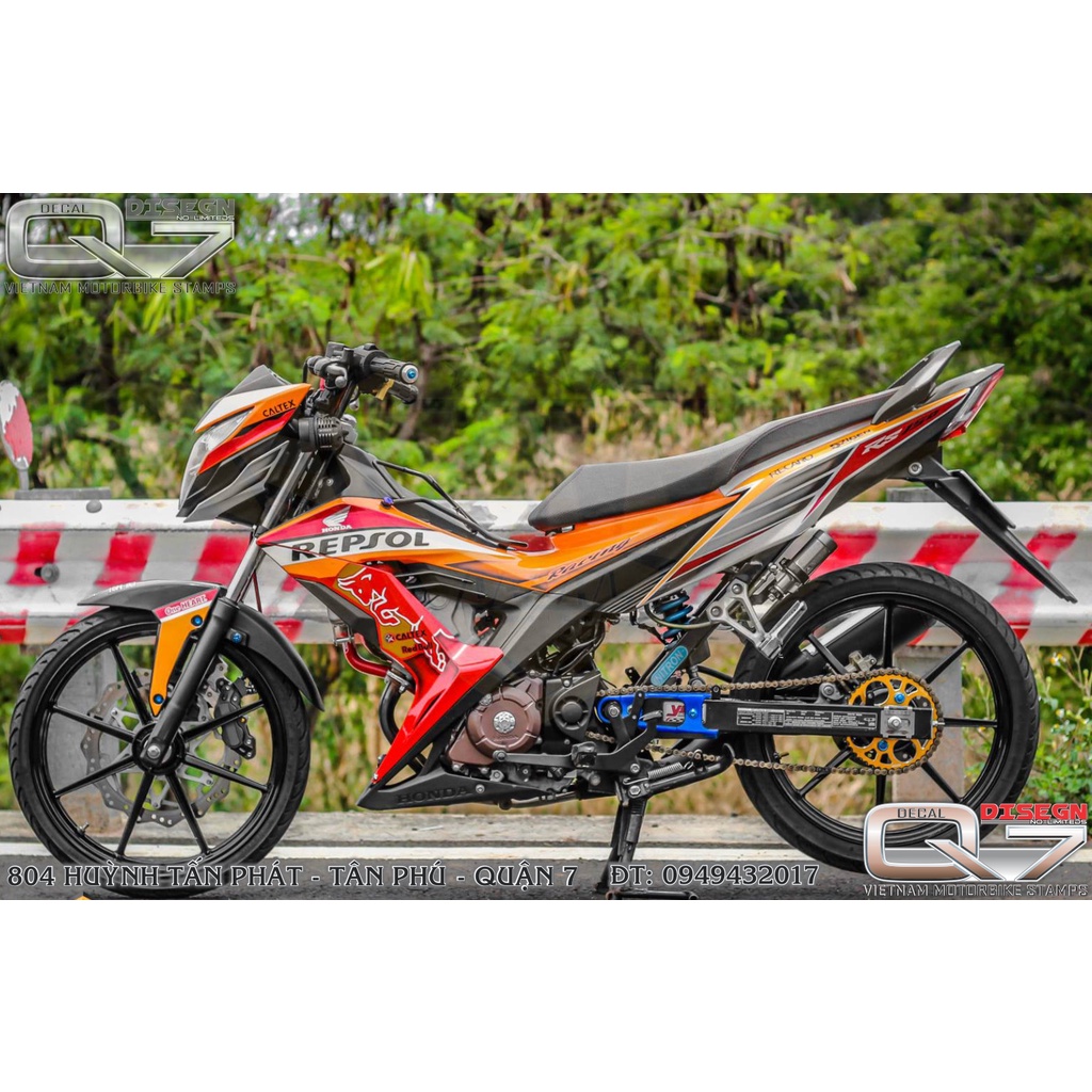 Tem rời sonic 150 đỏ cam trắng - decalq7