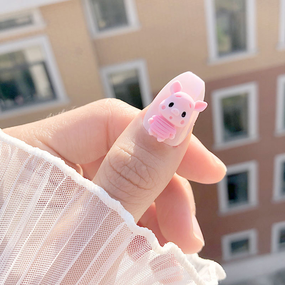 (Hàng Mới Về) Bộ 3 Món Phụ Kiện Trang Trí Móng Nghệ Thuật Họa Tiết Hoa Hướng Dương / Gấu / Hoa Hướng Dương 3D