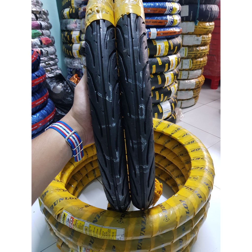 Cặp vỏ lốp xe Dunlop, gai T900 hàng Indo chứ đen, vỏ dùng ruột cho xe nhỏ 2.25-17 TT và 2.50-17 TT + cặp ruột