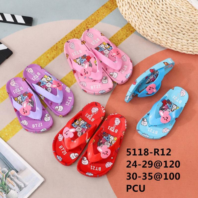 Dép Cao Su Lật Phong Cách Hàn Quốc Bts BT21 Oppa Dành Cho Trẻ Em 5118
