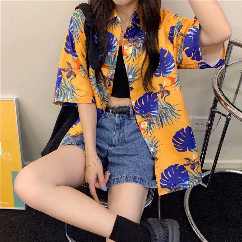 Áo Sơ Mi Ngắn Tay Form Rộng In Họa Tiết Nhân Vật Hoạt Hình Cá Tính Dành Cho Cả Nam Và Nữ