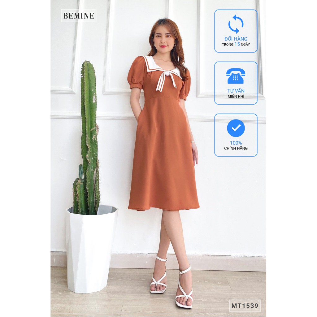 Đầm thủy thủ cổ phối trắng BEMINE MT1539DA