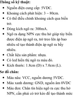 Cảm biến khoảng cách 80cm