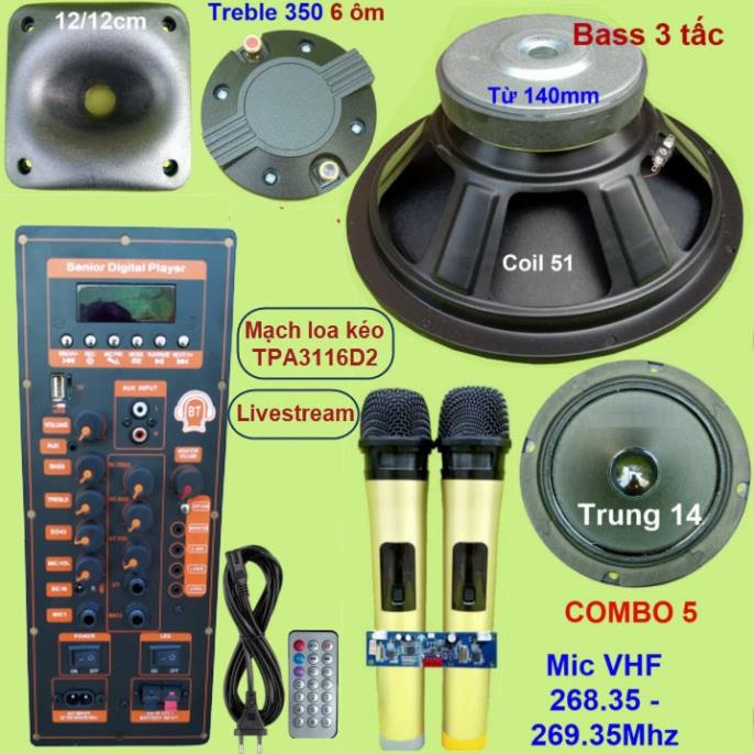 Mạch loa kéo 3 tấc đơn 3 đường tiếng TPA3116D2 150W LIVESTREAM - DSP lập trình chống hú