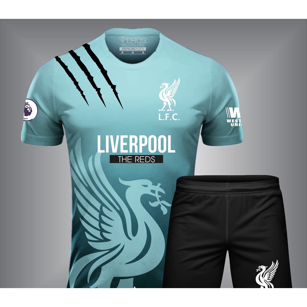 Bộ Áo Đấu 🔥 FREESHIP 🔥 Quần Áo Bóng Đá CLB LIVERPOOL Chim Xanh Ngọc vải thun thái hàng cao cấp L1