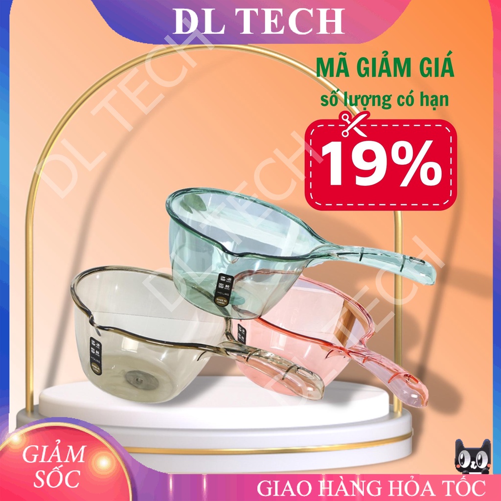 Gáo Múc Nước Bằng Nhựa Trong Suốt mã 007 3 màu lựa chọn DL TECH