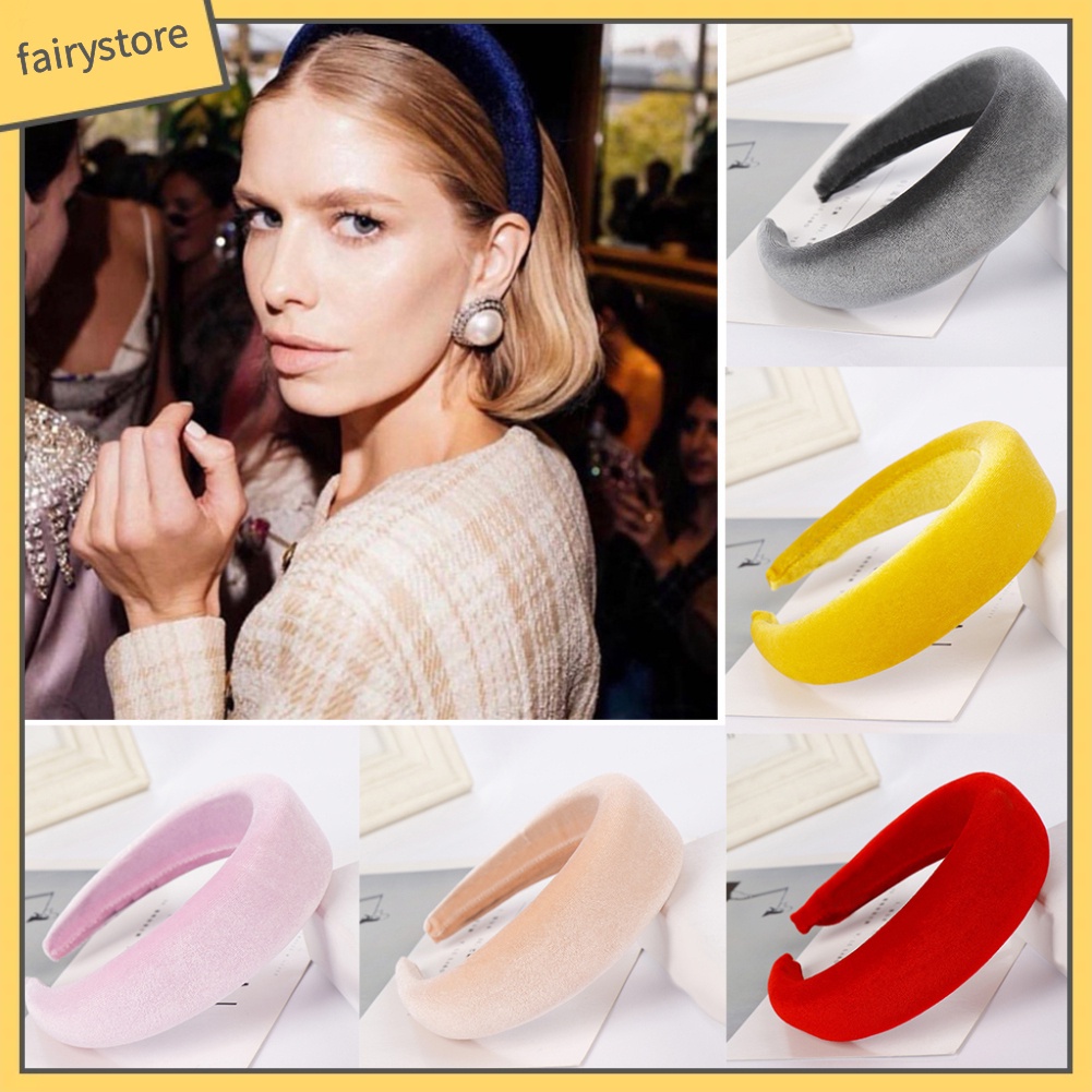 Băng Đô Cài Tóc Màu Trơn Thiết Kế Đơn Giản Cho Nữ